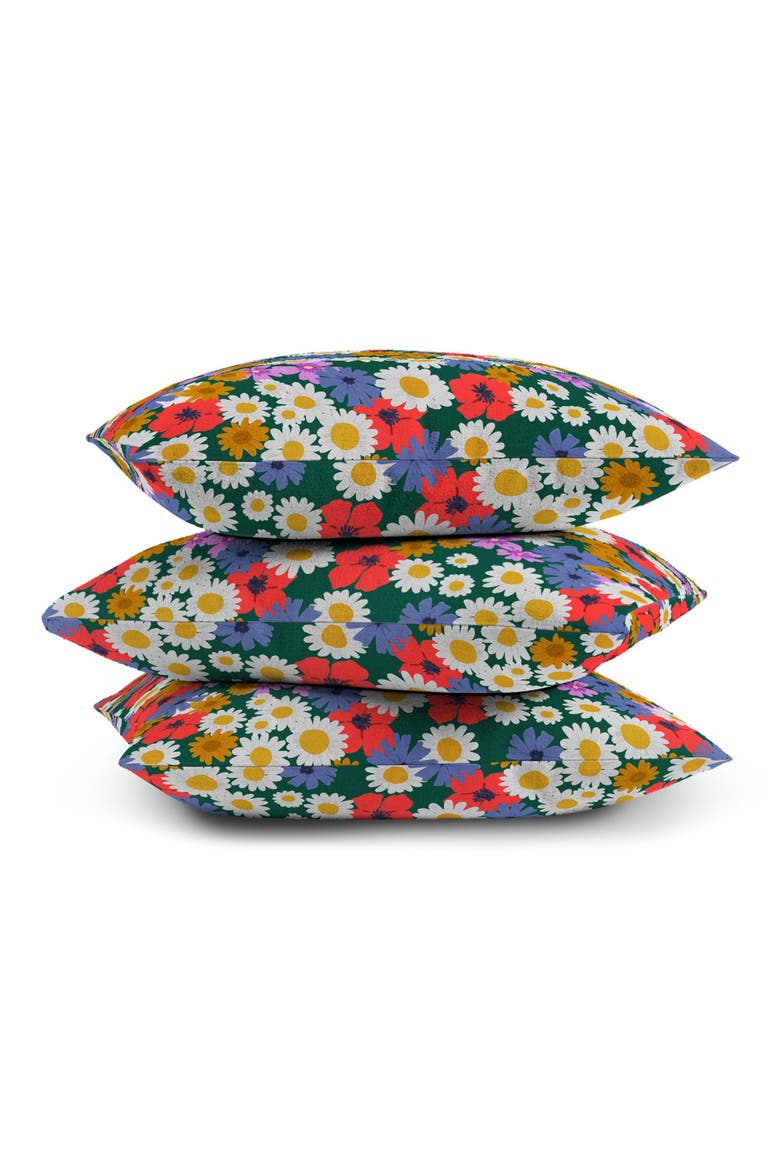 Meadow Wildflowers Accent Pillow, Alternate, color, GREEN
