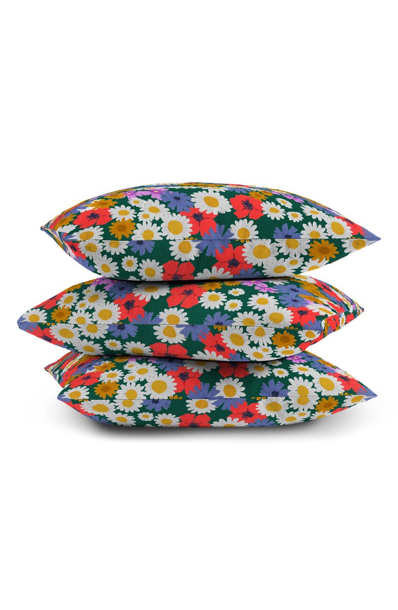 Deny Designs Meadow Wildflowers Accent Pillow, Alternate, color, Green