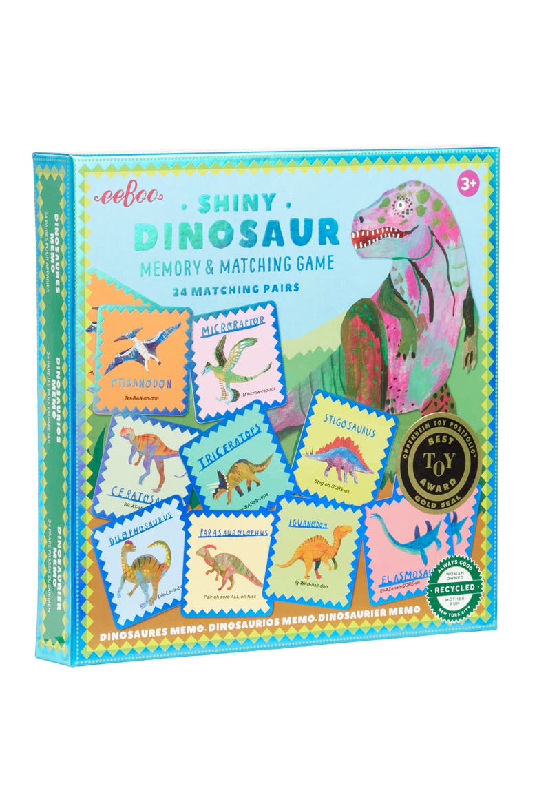 Shiny Dinosaur Memory & Matching Game, Alternate, color, GREEN