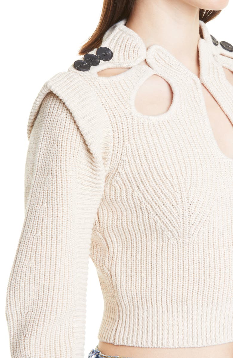 Self-Portrait Sand Knit Sweater, Alternate, color, 