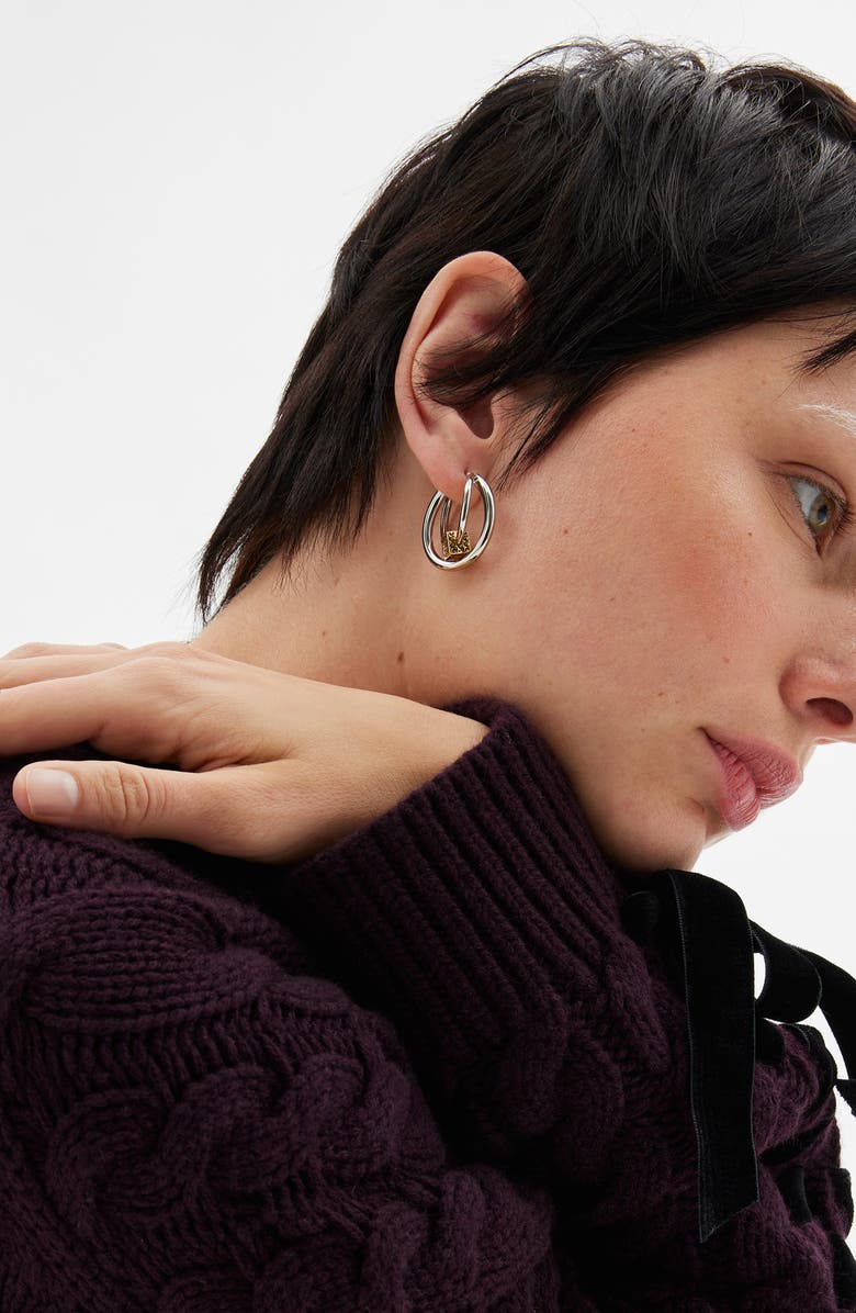 COACH C Cube Double Hoop Earrings, Alternate, color, 