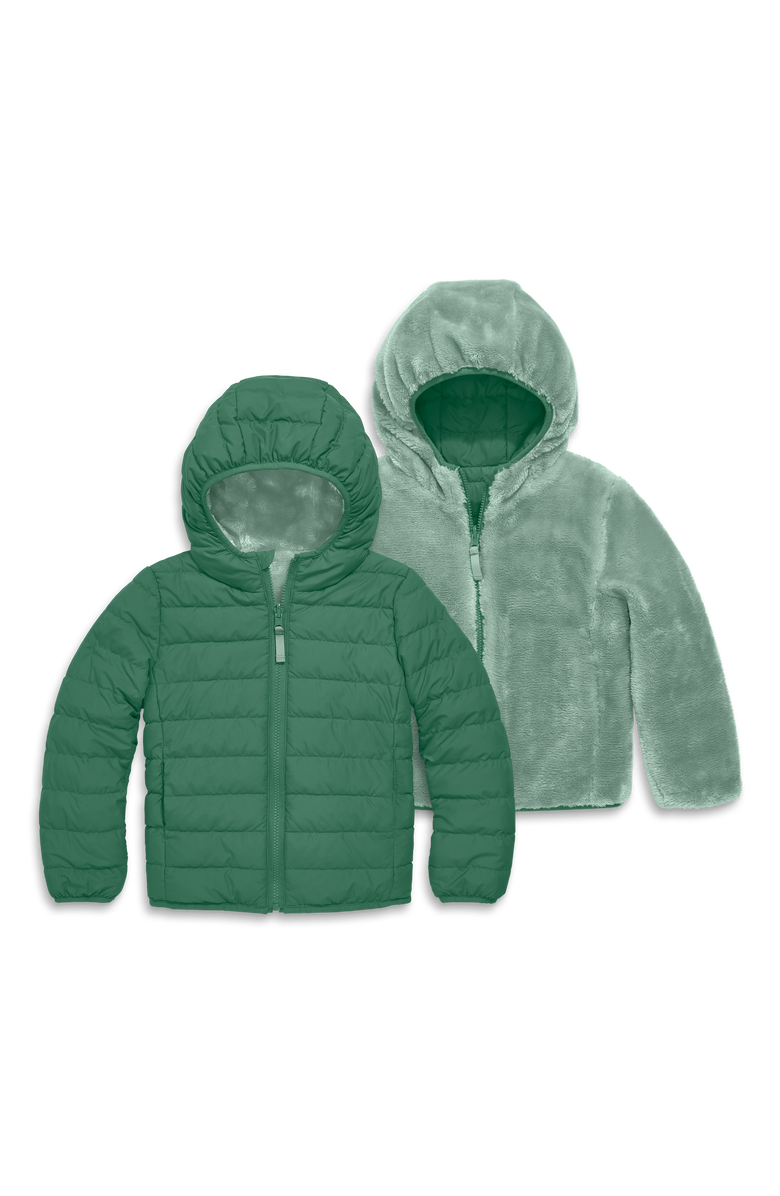 Primary Kids Reversible Fleece Puffer Jacket, Main, color, 
