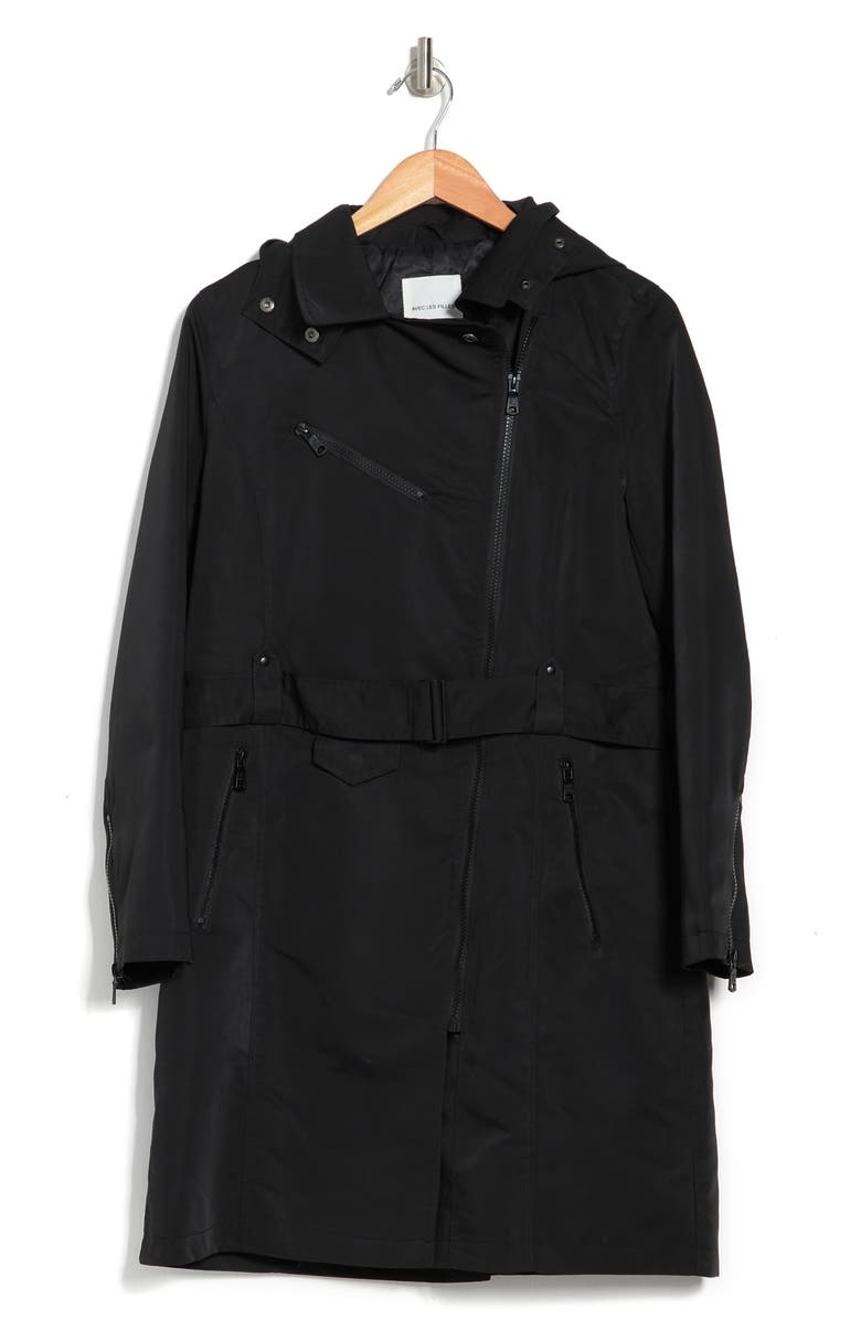 Avec Les Filles Belted Moto Rain Jacket, Alternate, color, 