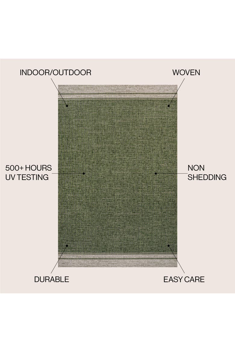 Alda Modern Minimalist Mingled Solid Indoor/Outdoor Area Rug, Alternate, color, Green/Cream