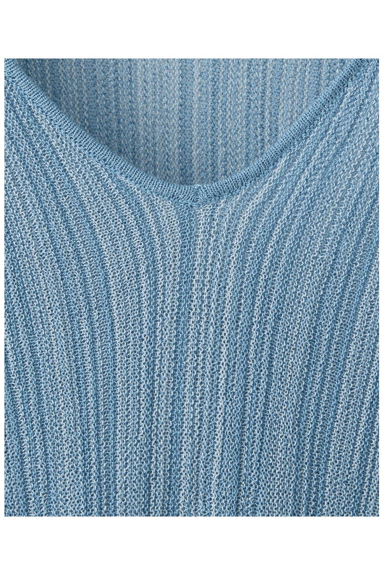 V Neck Lurex Crochet Sweater, Alternate, color, BLUE