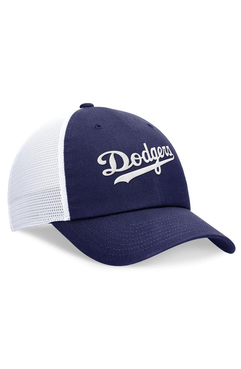 Nike Men's Nike Royal Los Angeles Dodgers Evergreen Wordmark Trucker Adjustable Hat, Alternate, color,