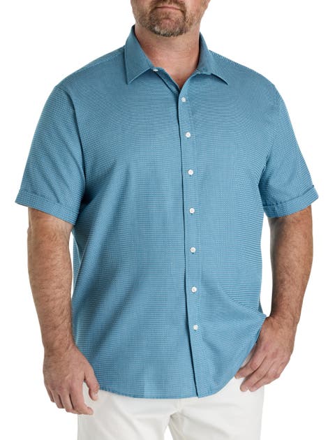 Big & Tall Micro Dobby Patterned Sport Shirt