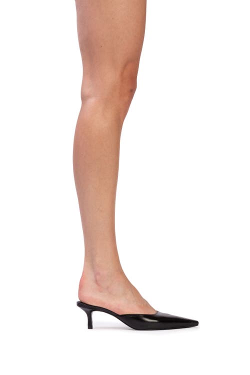 Black Suede Studio Riley 50 Leather Mule In Black