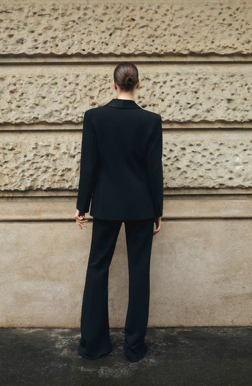 Mango High Waist Flare Pants In Black