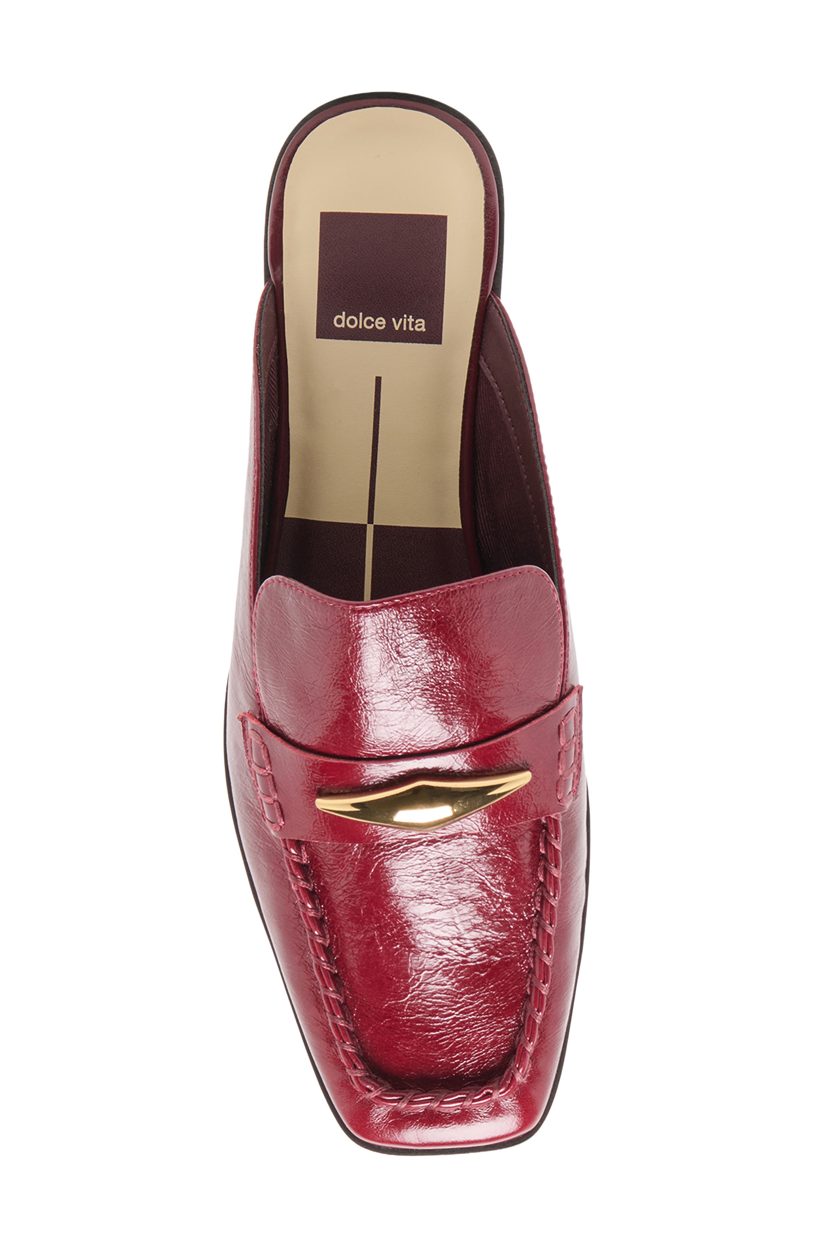 Bowey Mule, Alternate, color, GARNET LEATHER
