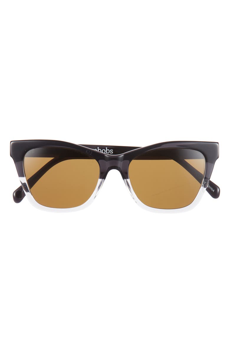 eyebobs Kitten Around 50mm Polarized Cat Eye Reader Sunglasses, Main, color, Black To Crystal Fade/ Black