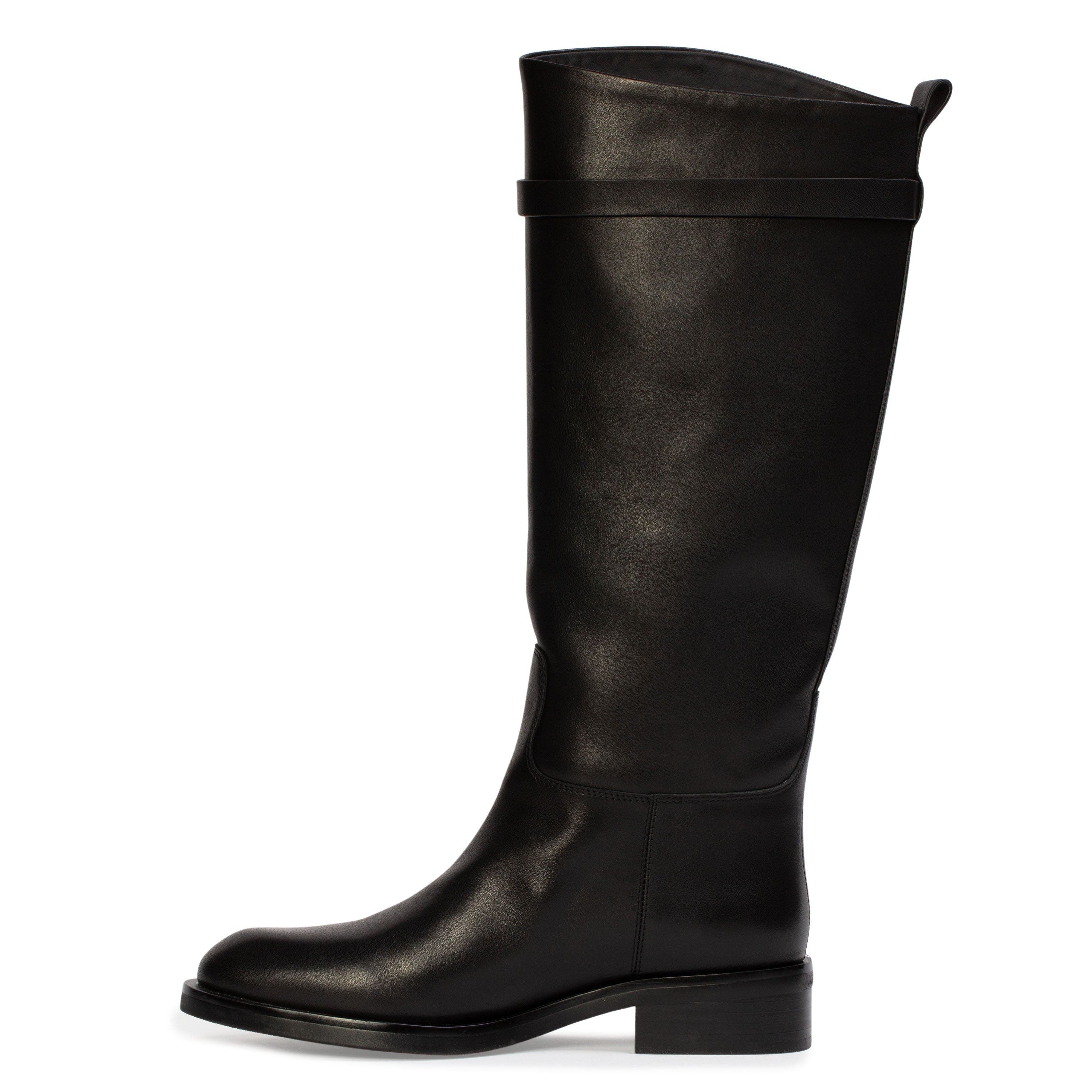 BLACK SUEDE STUDIO Ashley Leather Boot, Alternate, color, Black Leather