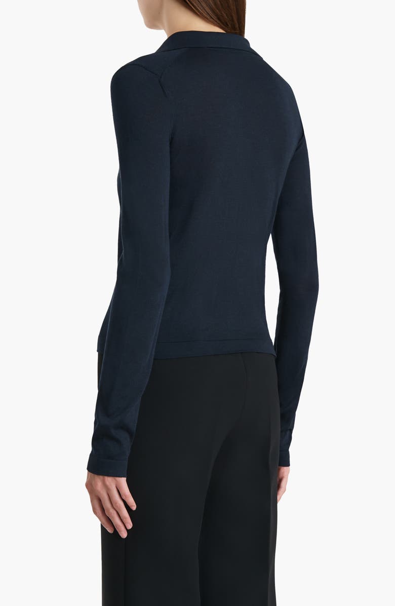 Khaite Mikel Wool Blend Polo Sweater, Alternate, color, Midnight Navy