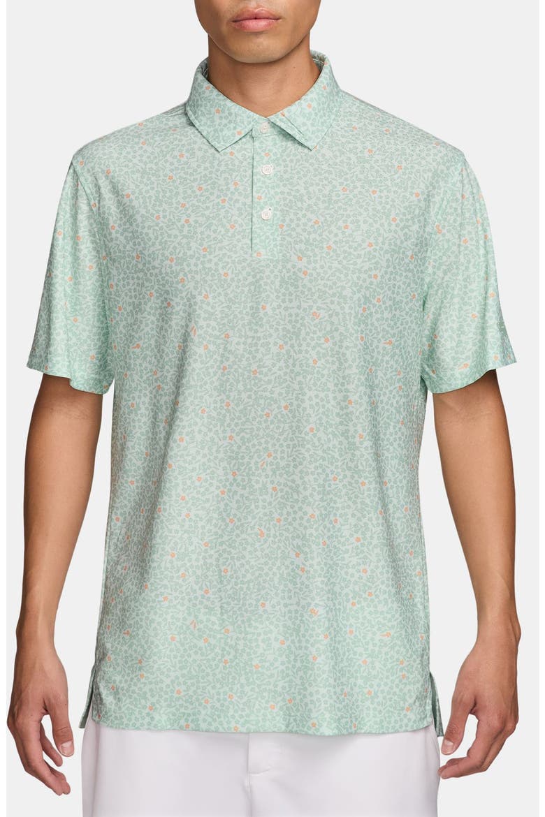 Floral Dri-FIT Perforated Golf Polo, Main, color, BARELY GREEN/ STEAM