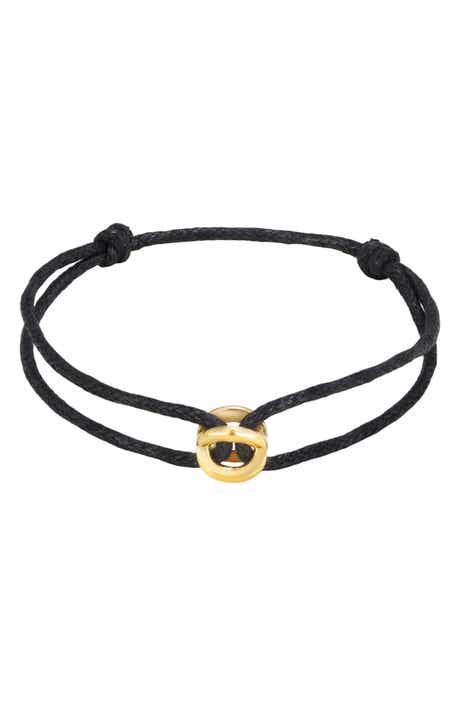 Men's Interlocking Rings Cord Bracelet
