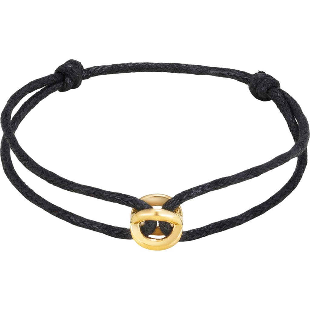 Adornia Interlocking Rings Cord Bracelet In Black/ Gold