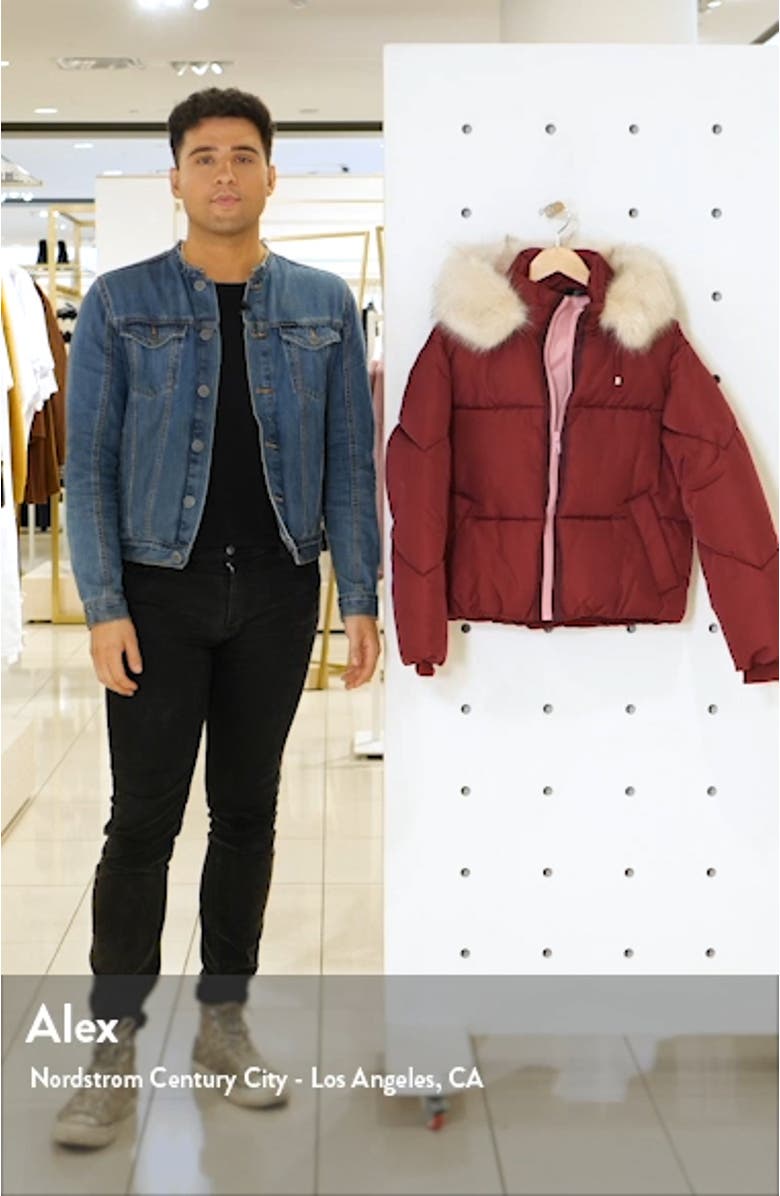 Lauren Hooded Puffer Jacket with Faux Fur Trim, sales video thumbnail