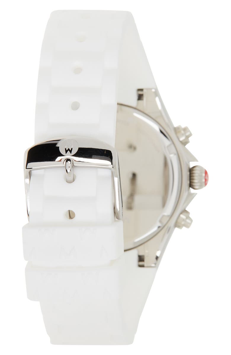 MICHELE Women's White Tahitan Jelly Bean Watch, 40 MM, Alternate, color, White