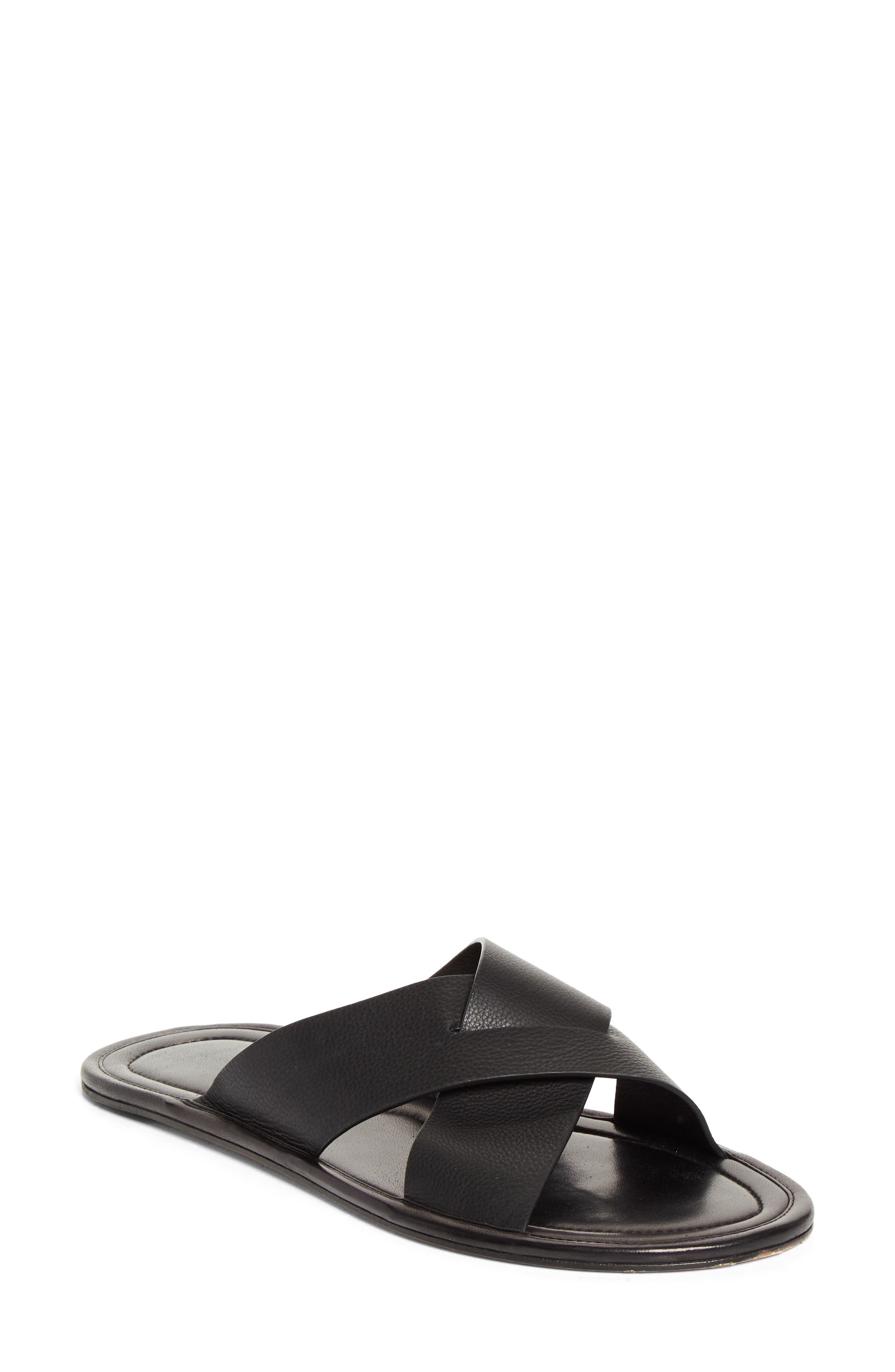 The Row Malick Crisscross Slide Sandal, Main, color, Black
