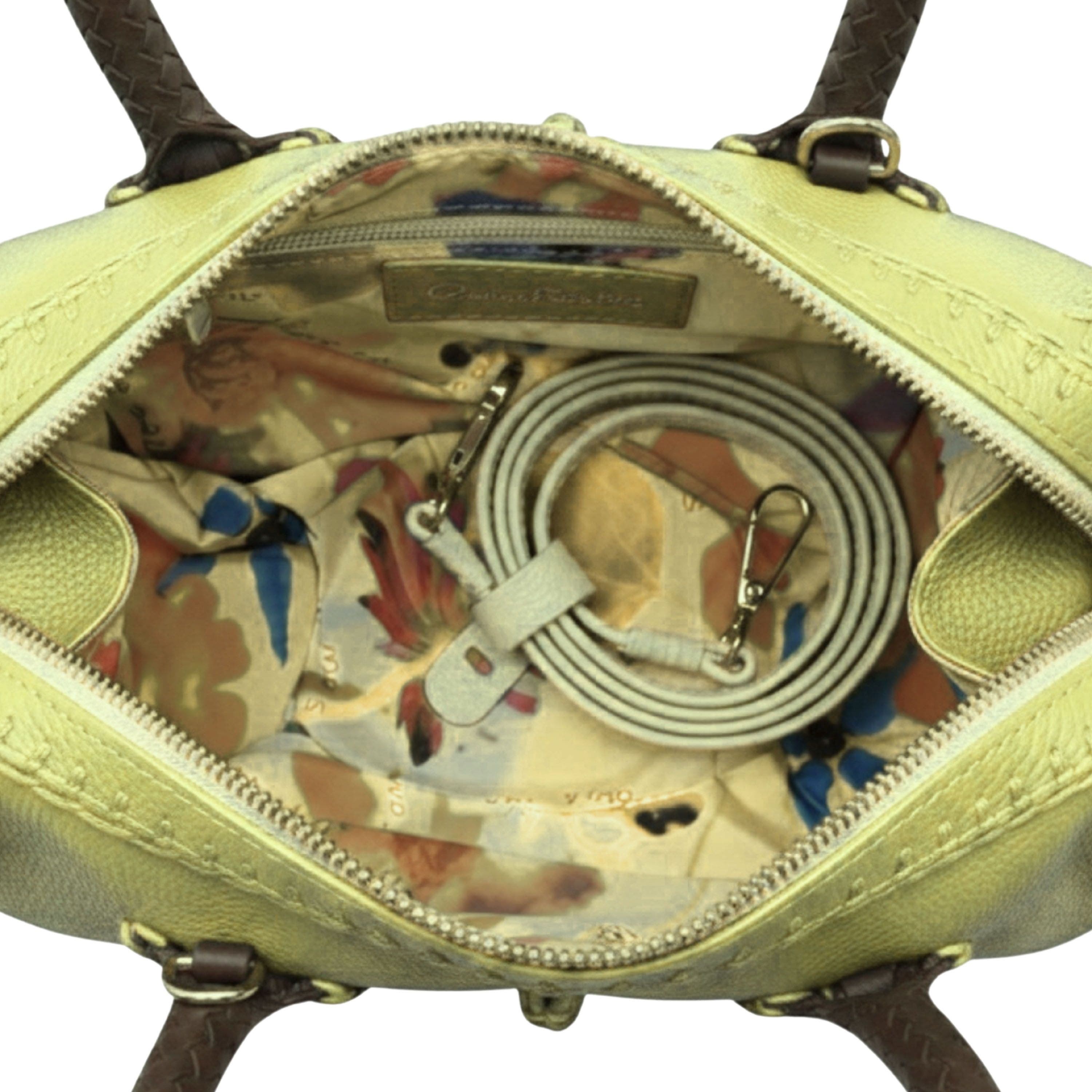 Mini Barrel Leather Bag, Alternate, color, Lemon