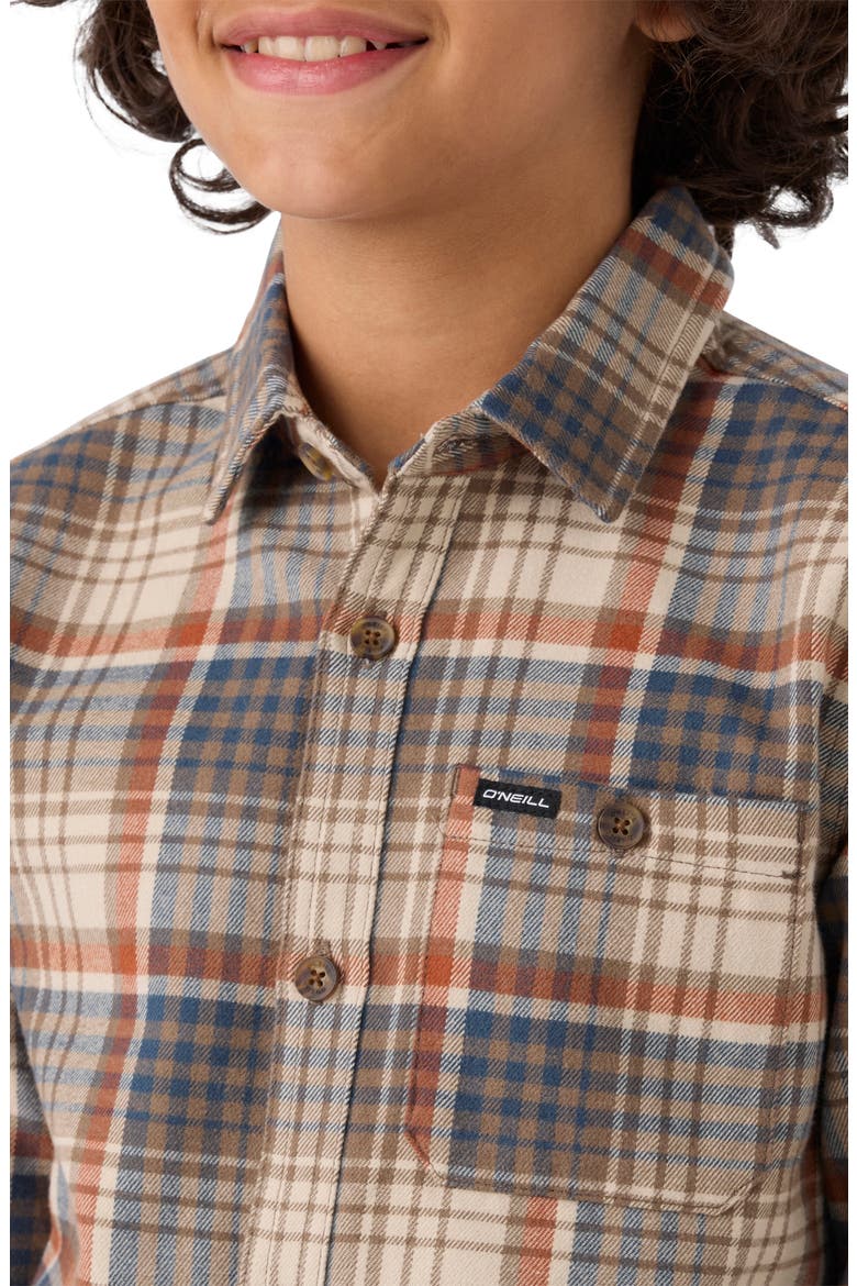 Kids' Winslow Plaid Flannel Button-Up Shirt, Alternate, color, CHOCOLATE