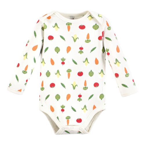 Touched By Nature Organic Cotton Long-sleeve Bodysuits In Multi