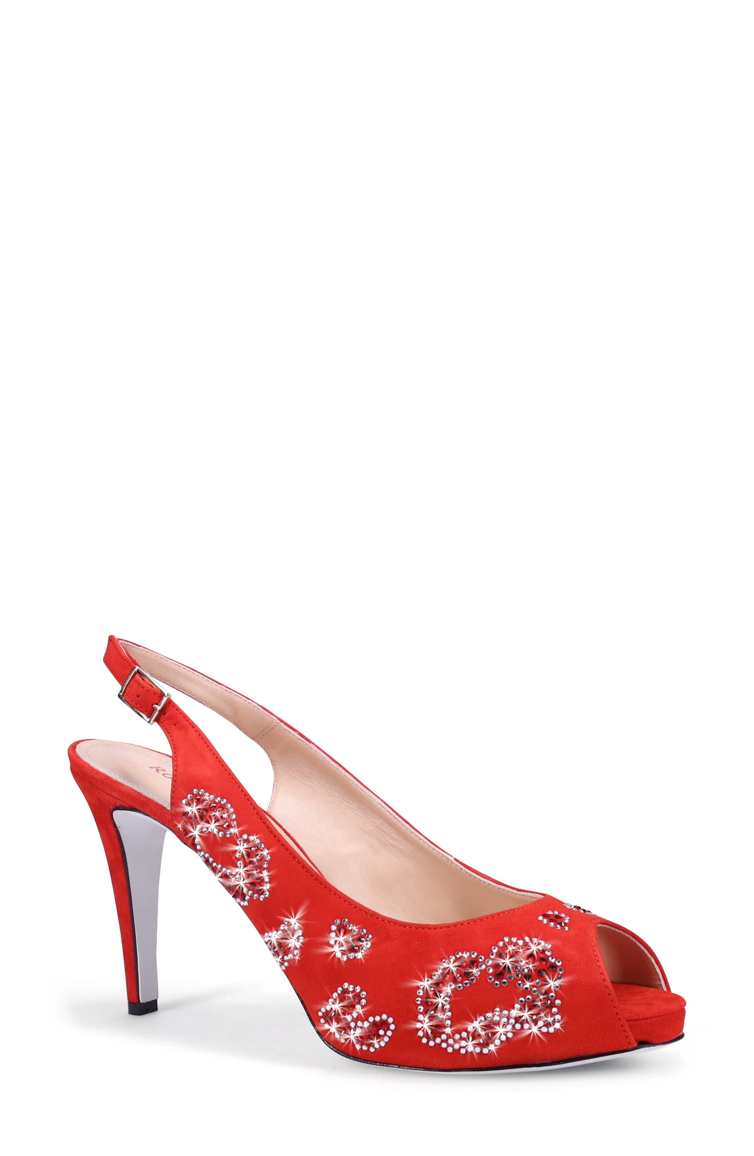 Ron White x The Devil Wears Prada Slingback Peep Toe Pump, Main, color, Crimson