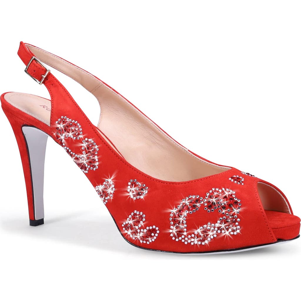 Ron White X The Devil Wears Prada Slingback Peep Toe Pump In Red