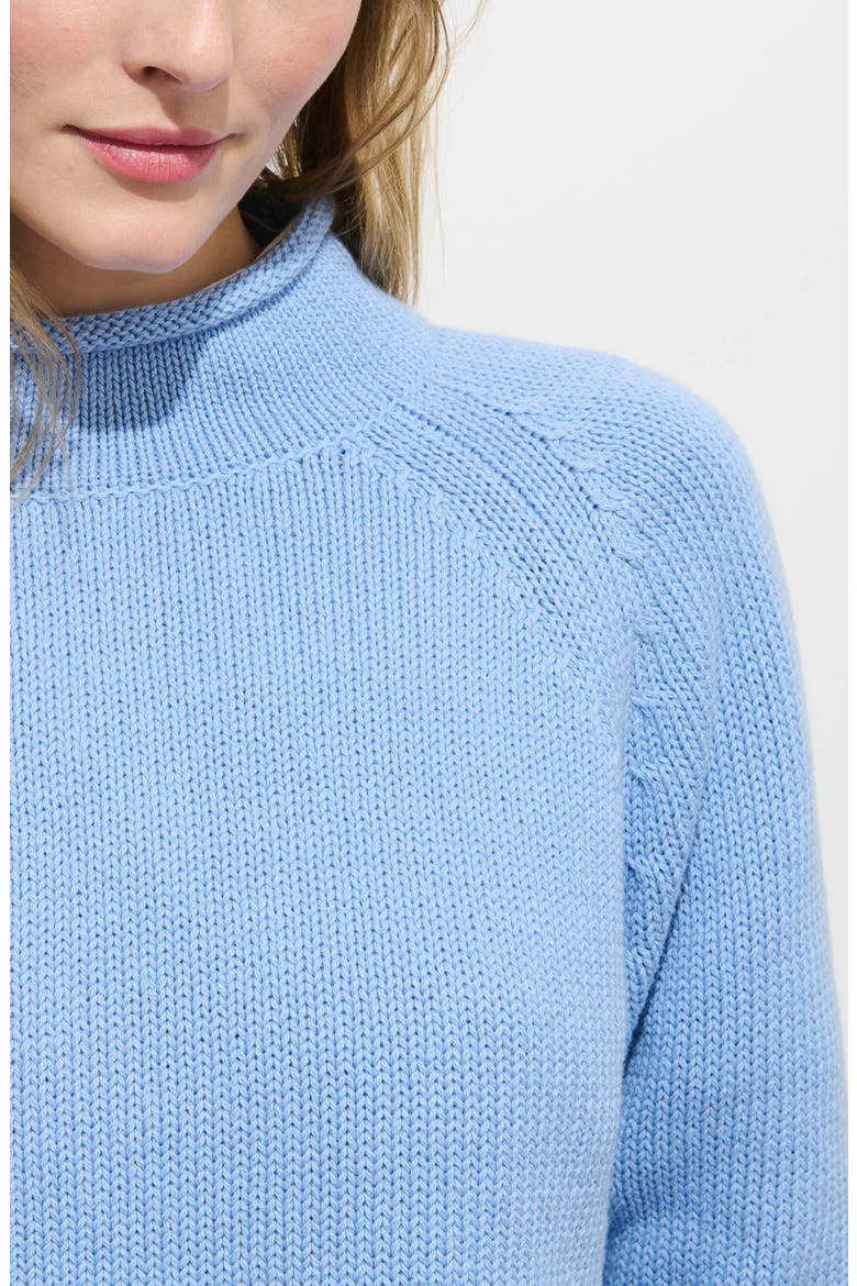 Eastport Roll Trim Long Sleeve Sweater, Alternate, color, BEL AIR BLUE