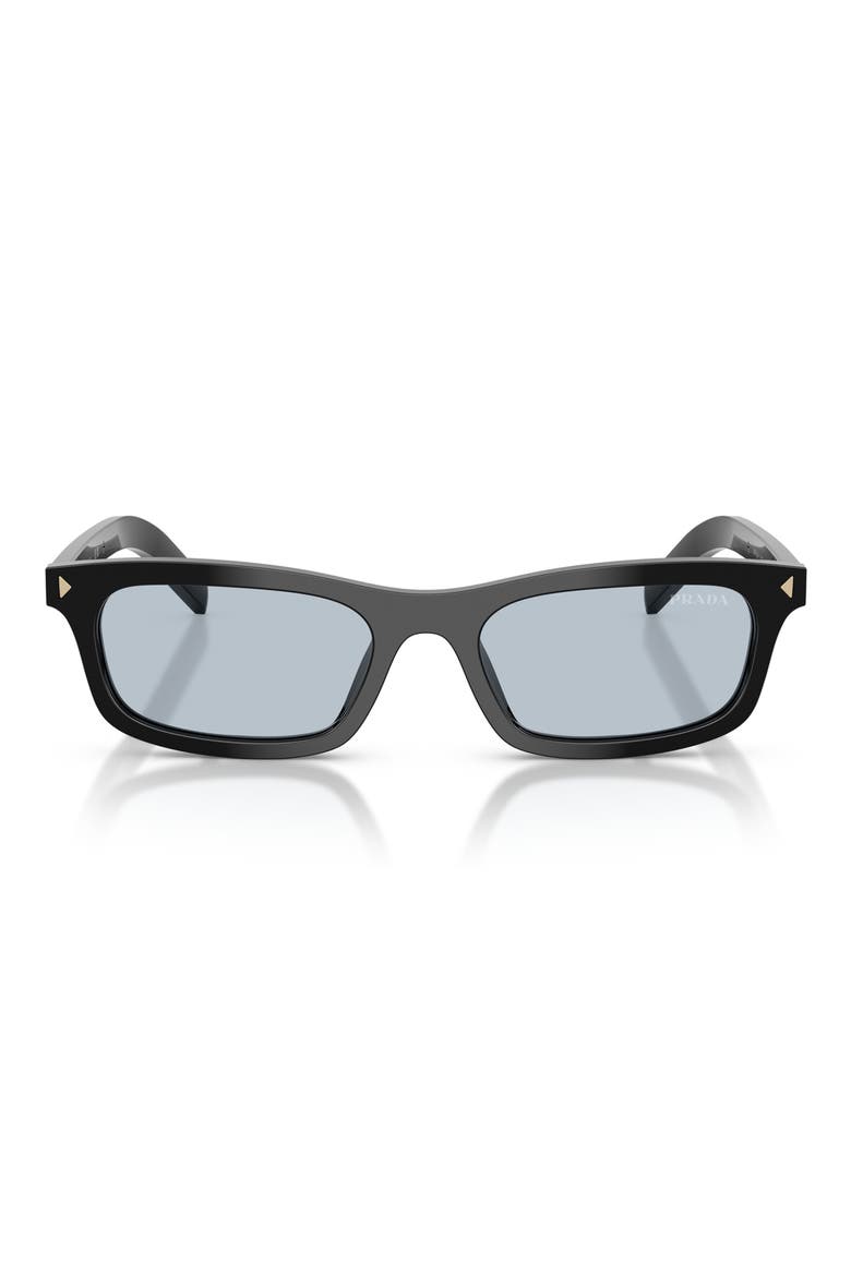 53mm Pillow Sunglasses, Main, color, BLACK / BLUE/ GREY