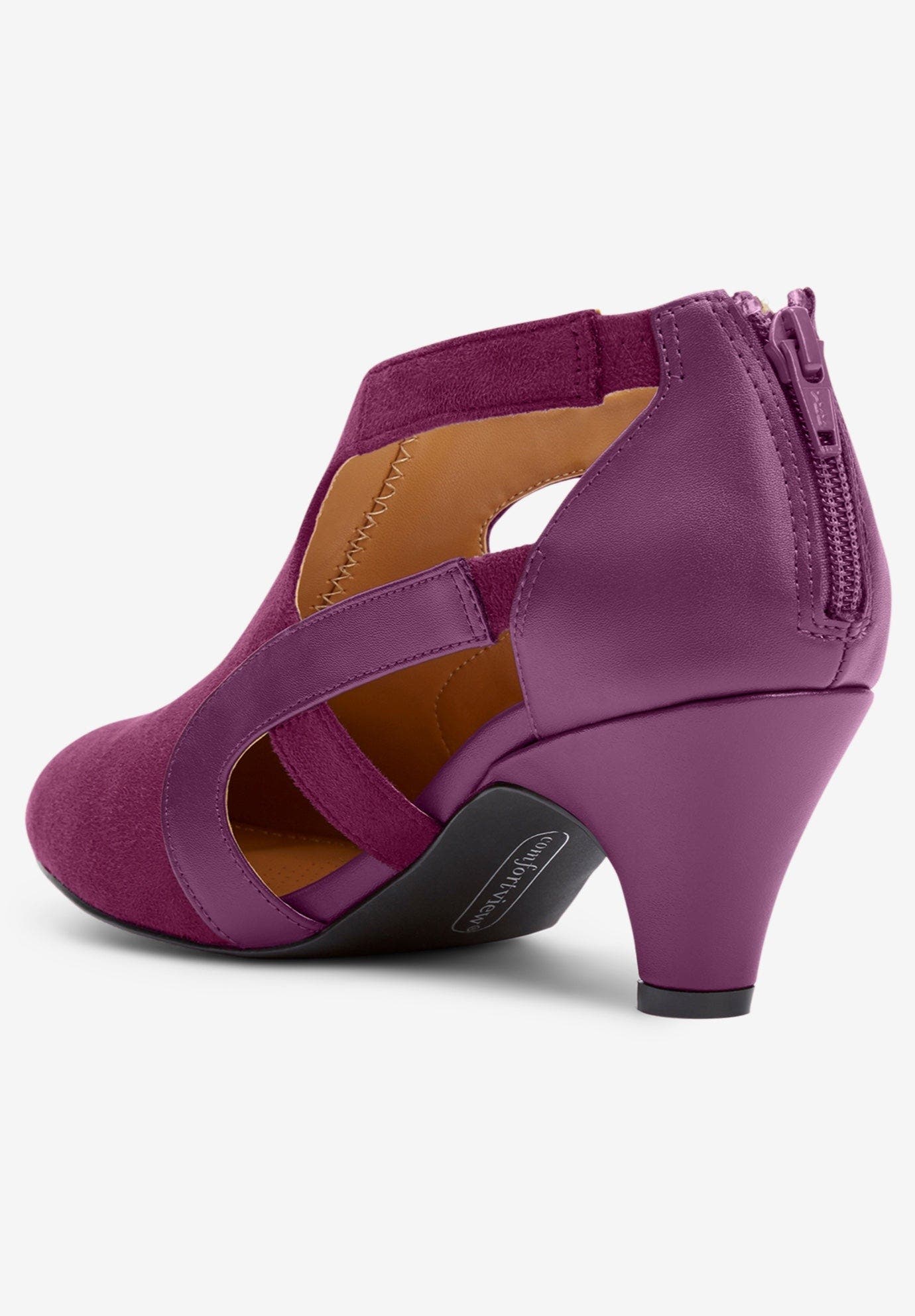The Sage Suede Like Shootie Pump, Alternate, color, EGGPLANT