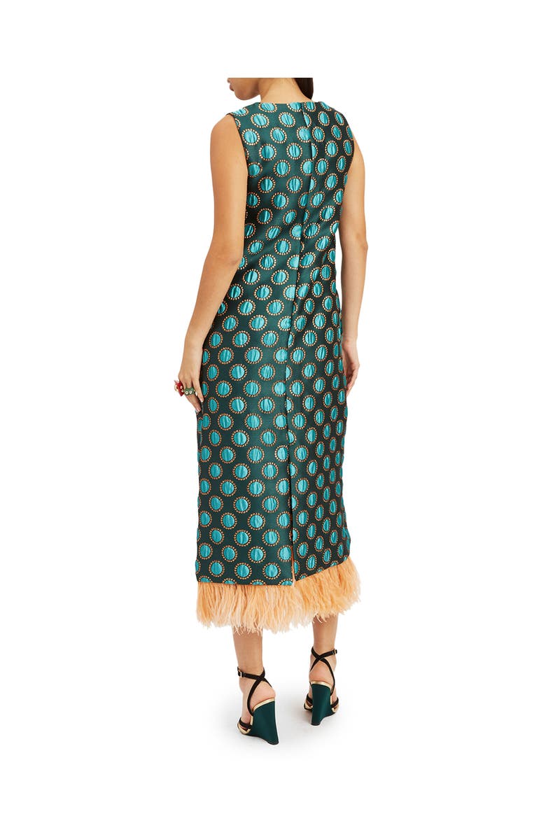 La DoubleJ Column Dress, Alternate, color, Jacquard Winter Sun Emerald