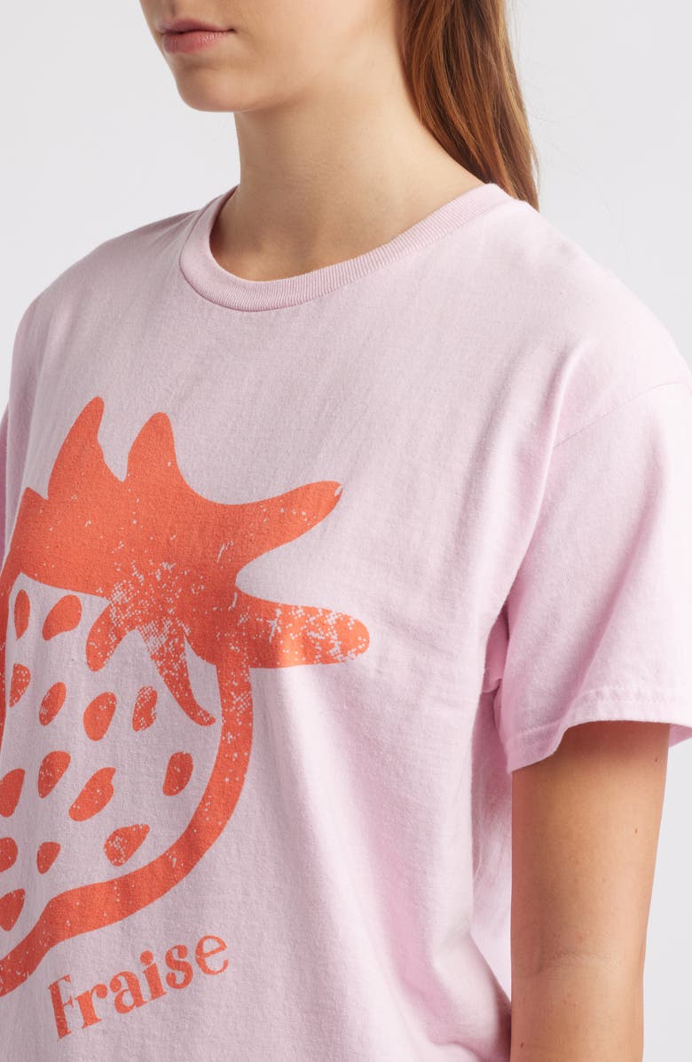 Junk Food Fraise Oversize Cotton Graphic T-Shirt, Alternate, color, 