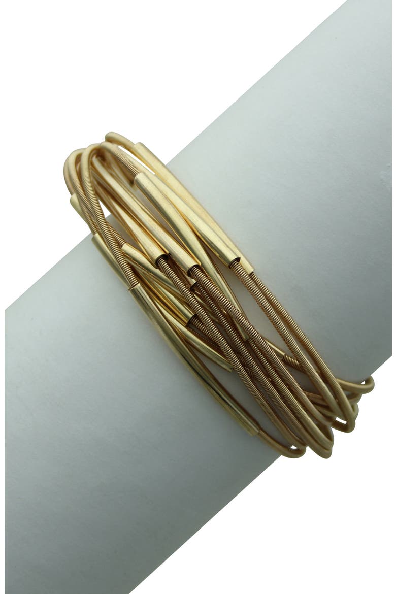 Metallic Spring Wire Bracelet, Main, color, GOLD