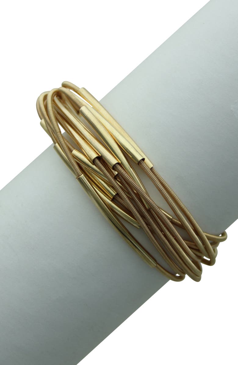 OLIVIA WELLES Metallic Spring Wire Bracelet, Main, color, Gold