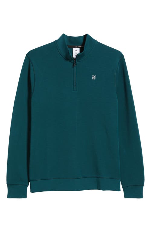 Puma Golf X Reigning Champ Cloudspun Fleece Quarter Zip Pullover In Green
