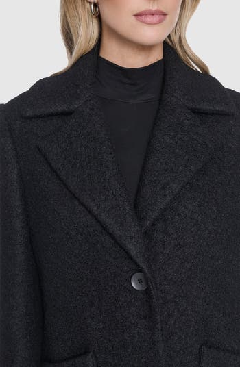 Regine Pressed Bouclé Wool Blend Coat