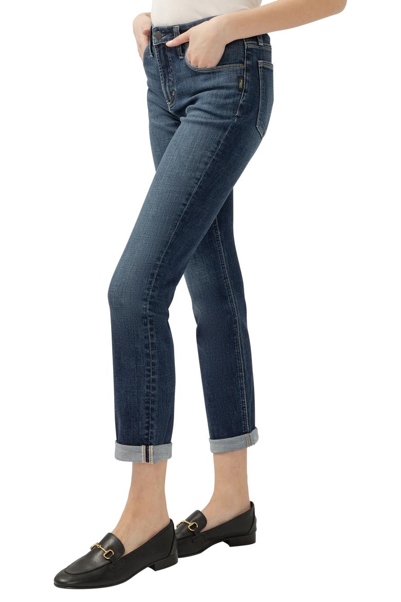 Beau High Waist Slim Boyfriend Jeans, Alternate, color, INDIGO