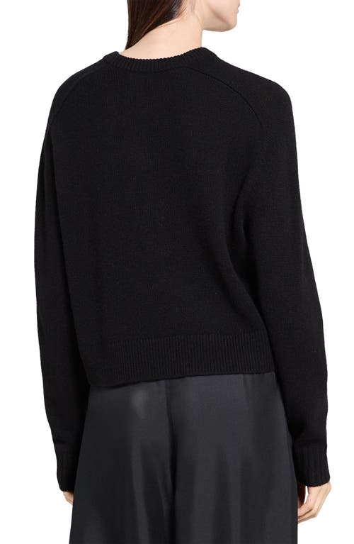 Theory Cashmere Crewneck Crop Sweater In Black