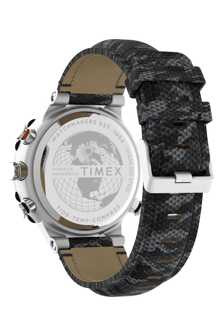 Expedition Tide Temp Compass Camo Strap Watch, 38mm, Alternate, color, SILVER/ BLACK/ CAMO