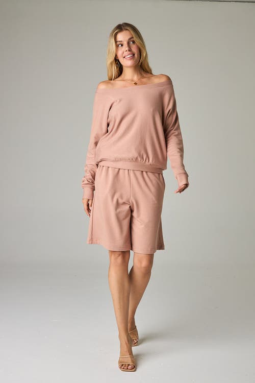 Eavolu Baikal Eco-luxe Fleece Bermuda Short In Pink