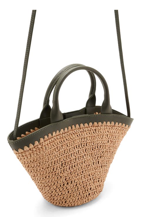 Small Raffia Bucket Bag