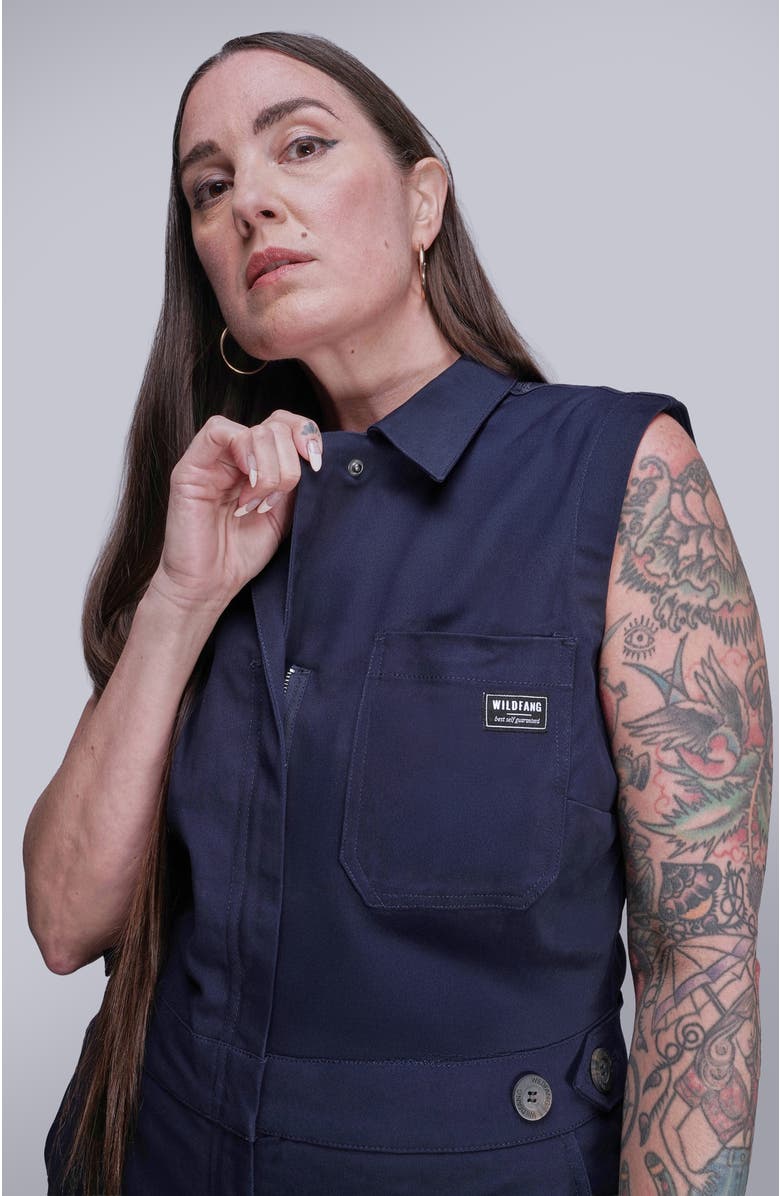 WILDFANG The Essential Sleeveless High Waisted Coverall, Alternate, color, Navy
