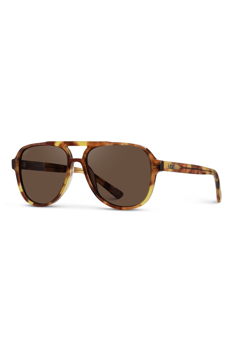 Indie - 57mm Aviator Polarized Sunglasses, Alternate, color, Honeycomb Tortoise