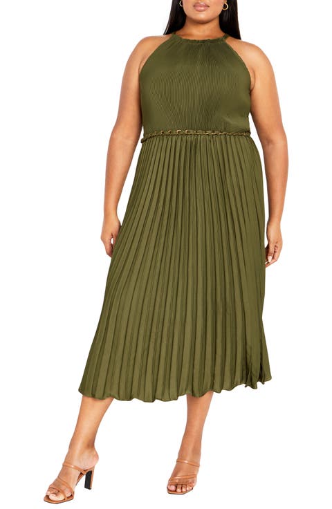 Isobel Pleated Midi Dress (Plus)