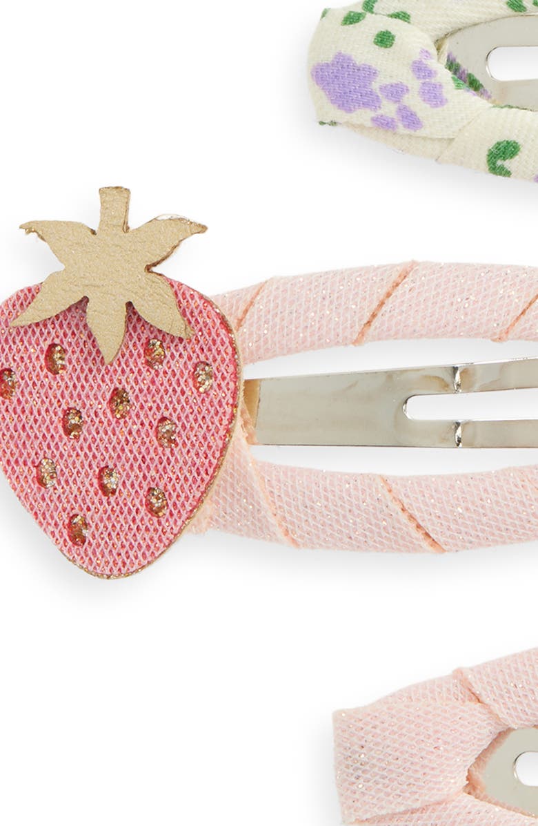 Mimi & Lula Kids' 4-Pack Summer Fruit Clic Clacs Hair Clips, Alternate, color, Pink