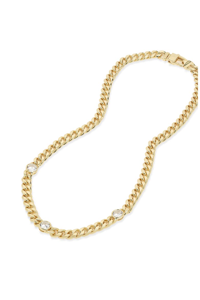 Julian Triple Station Chain Necklace, Alternate, color, GOLD-WHITE
