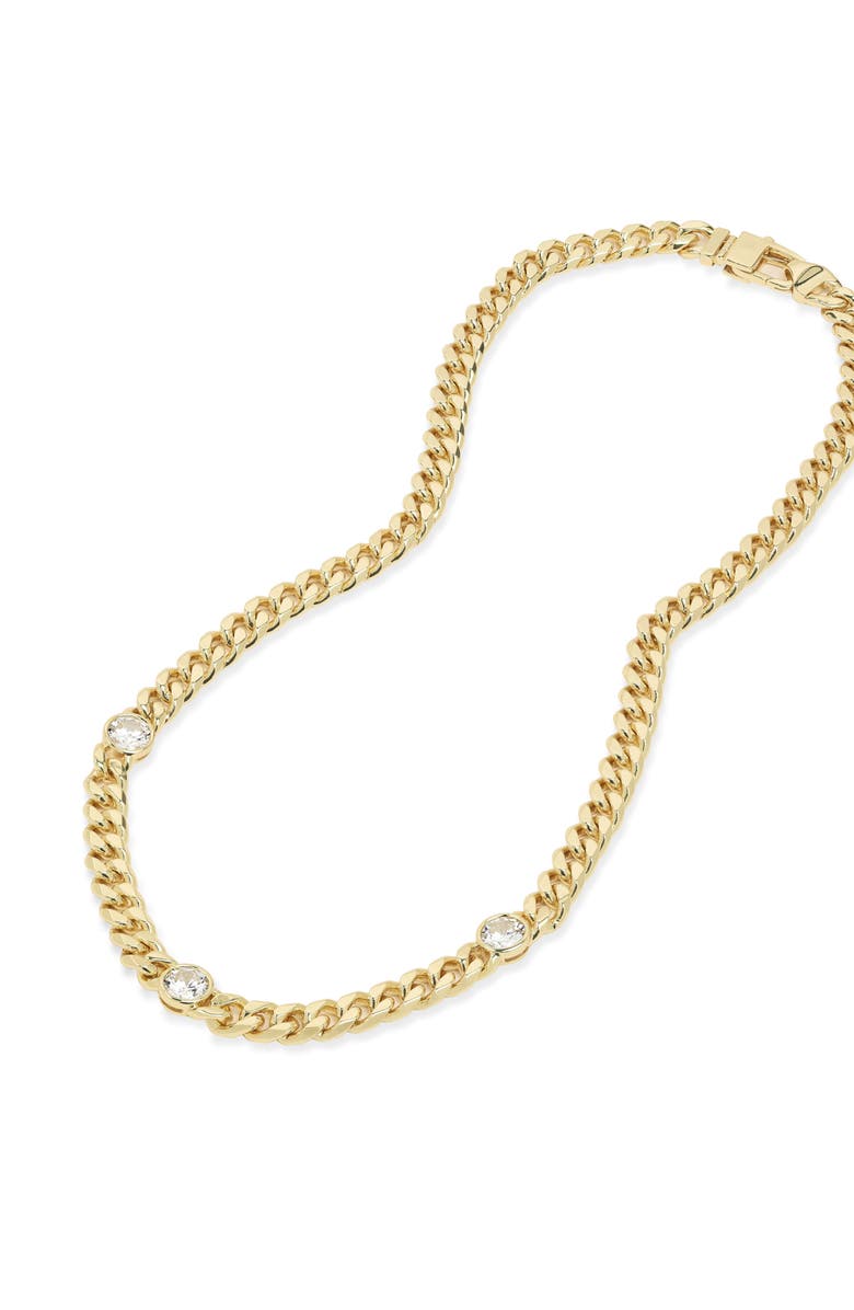 Melinda Maria Julian Triple Station Chain Necklace, Alternate, color, Gold-White