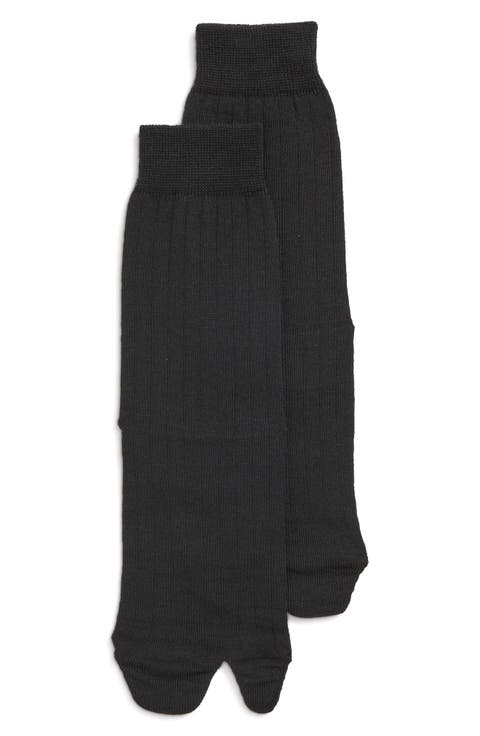 Wool Blend Rib Tabi Socks