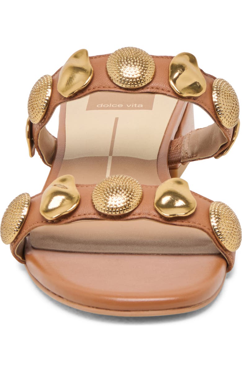 Dolce Vita Farrow Studded Slide Sandal, Alternate, color, Saddle Leather